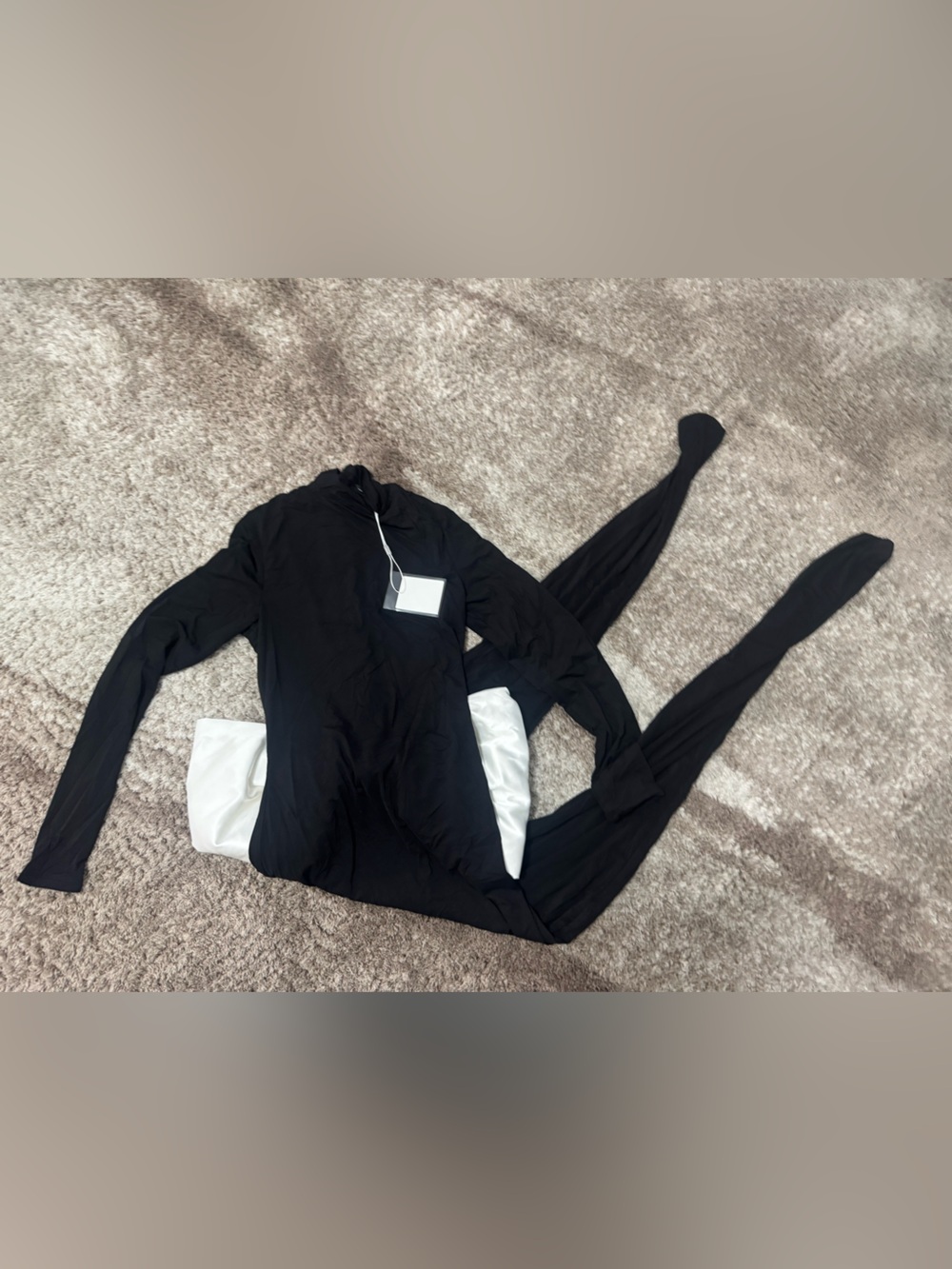 naked wardrobe Black Jumpsuit with White Bow Back Detail - Picture 2 of 4